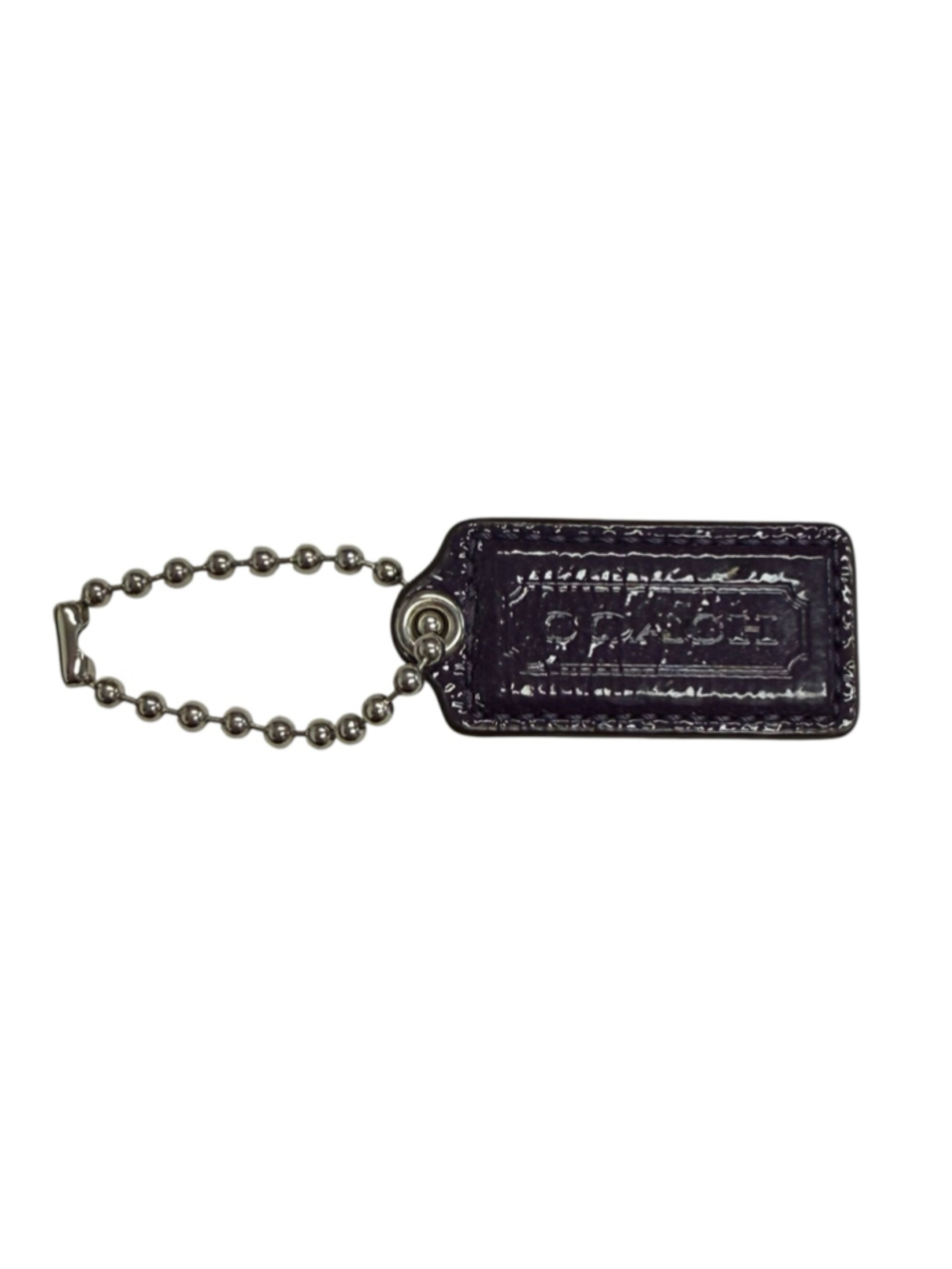 Coach Deep Purple Patent Leather Purse Charm Tag